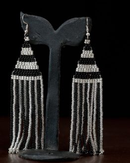 Silvery-black earrings