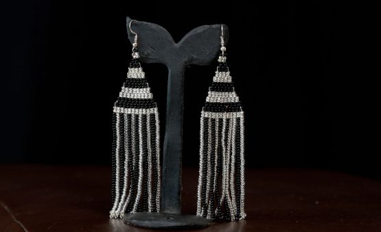 Silvery-black earrings