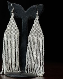 Silver glass earrings